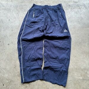 adidas Navy Track Pants with White Side Piping